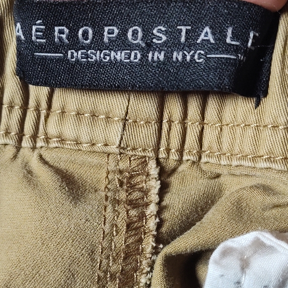 Aeropostale Men's Twill Khaki Jogger Pants | Cotton Blend | Large - Picture 3 of 5